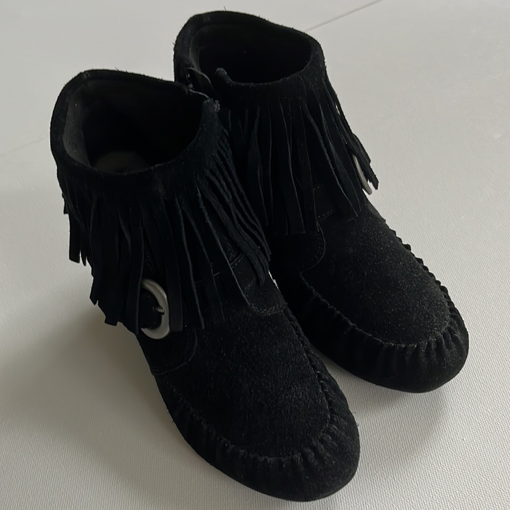 Vintage Born fringed black suede booties - Picture 12 of 12